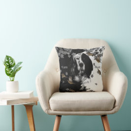 Englischer Setter in Schwarzweiß Kissen