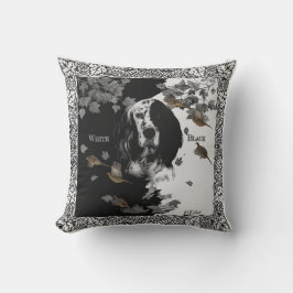 Englischer Setter in Schwarzweiß Kissen
