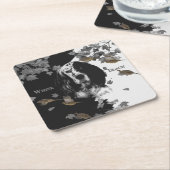 Englischer Setter in Schwarzweiß Rechteckiger Pappuntersetzer (angewinkelt)