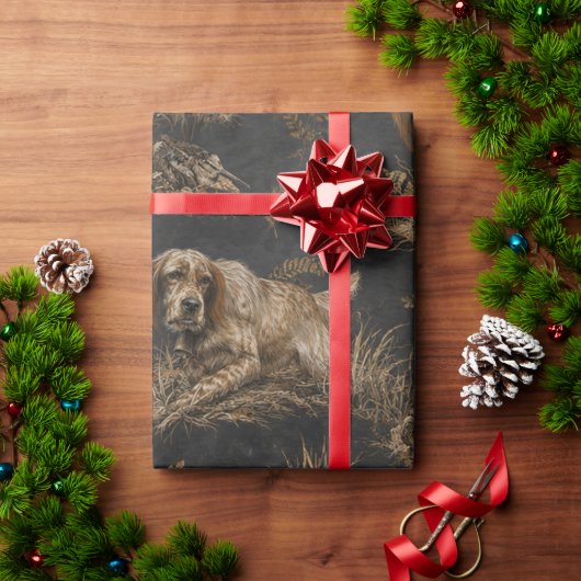 Englischer Setter ,Kunst Geschenkpapier (Feiertagsgeschenk)
