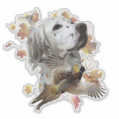 Englischer Setter mit Fasan, Kunst Aufkleber (Vorderseite)