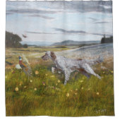 Englischer Setter mit Fasan, Kunst Duschvorhang (Vorderseite)