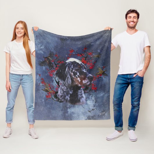 Englischer Setter mit Fasan, Kunst Fleecedecke (Beispiel)