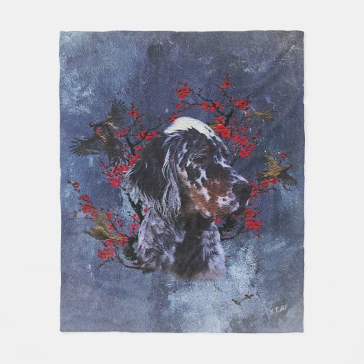 Englischer Setter mit Fasan, Kunst Fleecedecke (Vorderseite)
