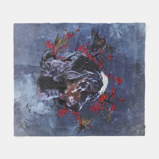 Englischer Setter mit Fasan, Kunst Fleecedecke (Vorderseite (Horizontal))