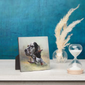 Englischer Setter mit Fasan, Kunst Fotoplatte (InSitu)
