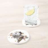 Englischer Setter mit Fasan, Kunst Getränkeuntersetzer (Seite)