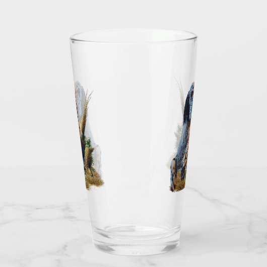 Englischer Setter mit Fasan, Kunst Glas (Links)