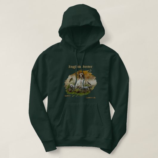 Englischer Setter mit Fasan, Kunst Hoodie (Design vorne)