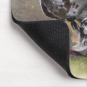 Englischer Setter mit Fasan, Kunst Mousepad (Ecke)