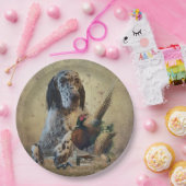 Englischer Setter mit Fasan, Kunst Pappteller (Party)