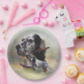 Englischer Setter mit Fasan, Kunst Pappteller (Party)