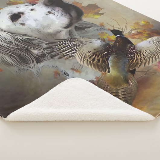 Englischer Setter mit Fasan, Kunst Sherpadecke (3/4)