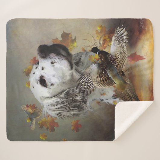Englischer Setter mit Fasan, Kunst Sherpadecke (Vorderseite (Horizontal))