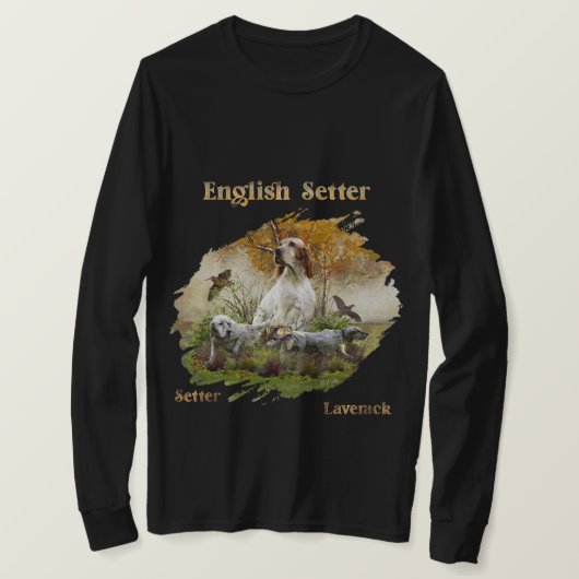Englischer Setter mit Fasan, Kunst T-Shirt (Design vorne)