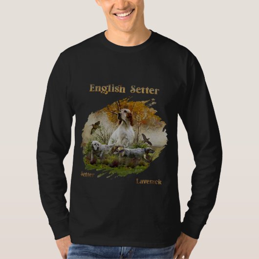 Englischer Setter mit Fasan, Kunst T-Shirt (Vorderseite)