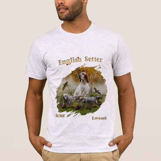 Englischer Setter mit Fasan, Kunst T-Shirt (Vorderseite)