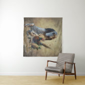Englischer Setter mit Fasan, Kunst Wandteppich (Beispiel (Horizontal))