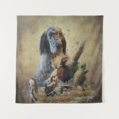 Englischer Setter mit Fasan, Kunst Wandteppich (Vorderseite)