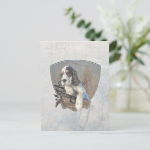 Englischer Setter mit Fasan, Kunstpostkarte Postkarte