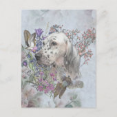 Englischer Setter mit Fasan, Kunstpostkarte Postkarte (Vorderseite)