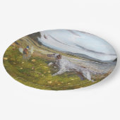 Englischer Setter mit Fasan, Tellern aus Kunstpapi Pappteller (Schrägansicht)