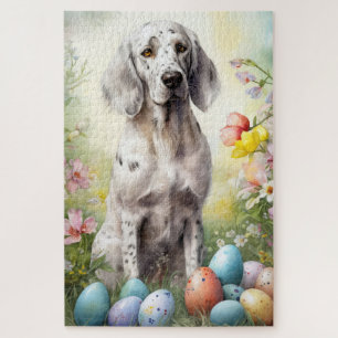 Englischer Setter mit Ostereiern Puzzle