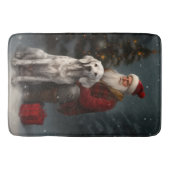 Englischer Setter mit Weihnachtsmann Weihnachten Badematte (Vorderseite)