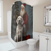 Englischer Setter mit Weihnachtsmann Weihnachten Duschvorhang (Beispiel)