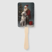 Englischer Setter mit Weihnachtsmann Weihnachten Fächer (Vorderseite)