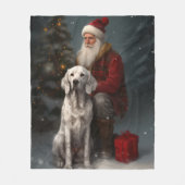 Englischer Setter mit Weihnachtsmann Weihnachten Fleecedecke (Vorderseite)