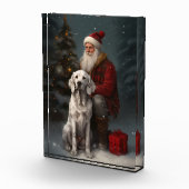 Englischer Setter mit Weihnachtsmann Weihnachten Fotoblock (Rechts)