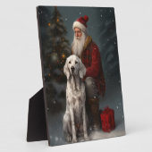 Englischer Setter mit Weihnachtsmann Weihnachten Fotoplatte (Seite)
