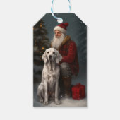 Englischer Setter mit Weihnachtsmann Weihnachten Geschenkanhänger (Vorderseite)
