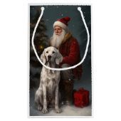 Englischer Setter mit Weihnachtsmann Weihnachten Kleine Geschenktüte (Rückseite)