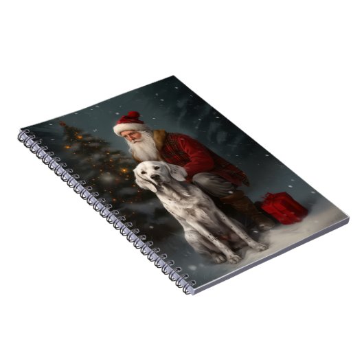 Englischer Setter mit Weihnachtsmann Weihnachten Notizblock (Rechte Seite)