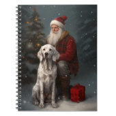 Englischer Setter mit Weihnachtsmann Weihnachten Notizblock (Vorderseite)