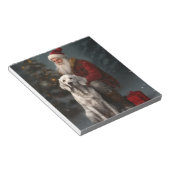 Englischer Setter mit Weihnachtsmann Weihnachten Notizblock (angewinkelt)