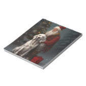 Englischer Setter mit Weihnachtsmann Weihnachten Notizblock (Rotiert)