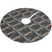 Englischer Setter mit Weihnachtsmann Weihnachten Polyester Weihnachtsbaumdecke (Schrägansicht)