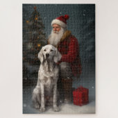 Englischer Setter mit Weihnachtsmann Weihnachten Puzzle (Vertikal)