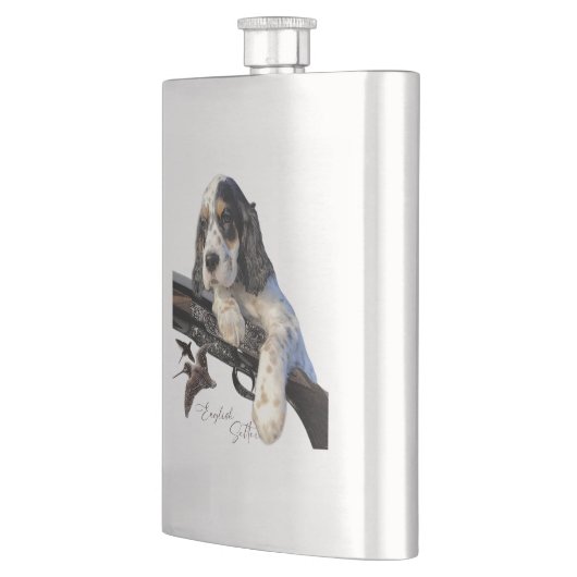 Englischer Setter, niedlicher Puppy Coffee Tasse F Flachmann (Links)