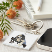 Englischer Setter, niedlicher T - Shirt Trucker Ha Schlüsselanhänger (Vorderseite rechts)