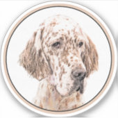 Englischer Setter Orange Belton Malerei Dog Art Aufkleber (Vorderseite)