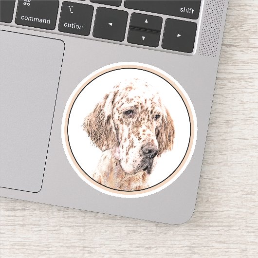Englischer Setter Orange Belton Malerei Dog Art Aufkleber (Detail)