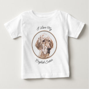 Englischer Setter Orange Belton Malerei Dog Art Baby T-shirt