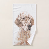 Englischer Setter Orange Belton Malerei Dog Art Badhandtuch Set (Handtuch)