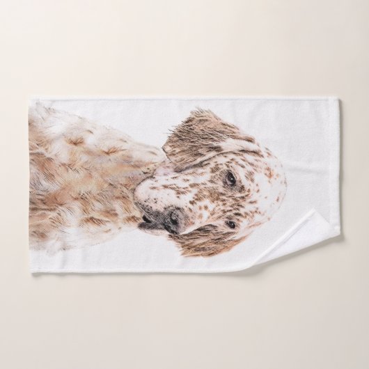 Englischer Setter Orange Belton Malerei Dog Art Badhandtuch Set (Handtuch)