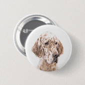 Englischer Setter Orange Belton Malerei Dog Art Button (Vorne & Hinten)