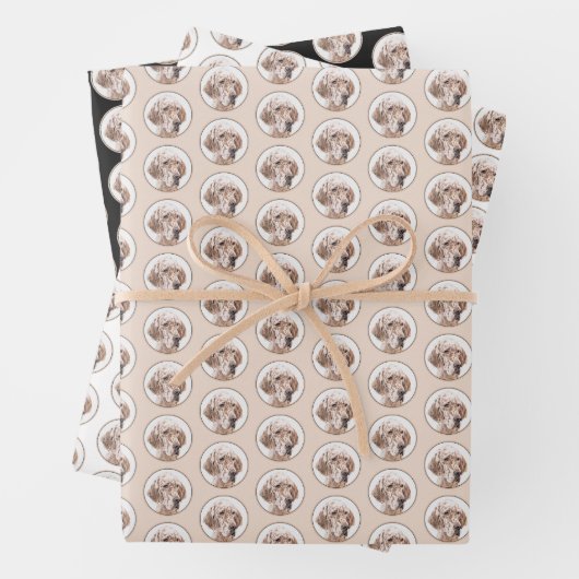 Englischer Setter Orange Belton Malerei Dog Art Geschenkpapier Set (Beispiel)